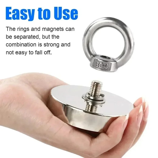 Super Stærke Neodymium Fiskeri Magnet Kroge N52 Hård Magnet med Senket Hul Øjebolt 16-60mm Genfindings Magnet J20 Pull Max 11kg