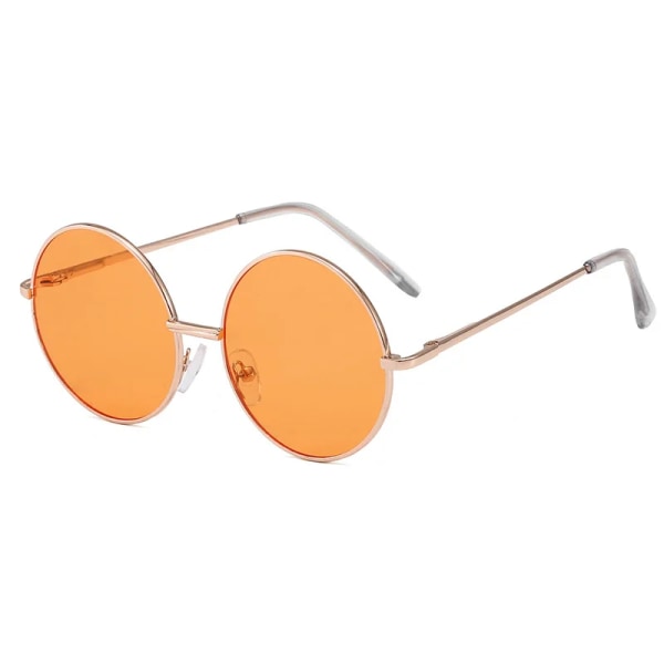 Barnsolglasögon metallbåge runda solglasögon enkla anti ultraviolett tidvatten barnglasögon orange