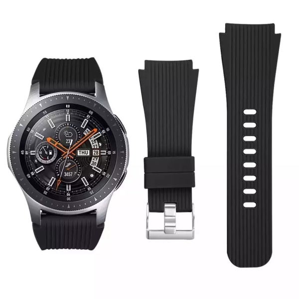 22mm silikonrem för Samsung Galaxy Watch 46mm Gear S3 Frontier Huawei watch 46mm Mjukt bekvämt armband för Amazfirt GTR Black A Galaxy watch 46mm