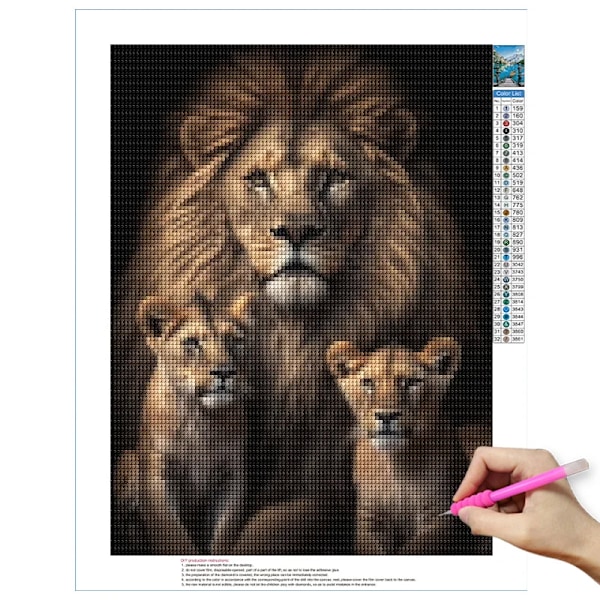 Diy 5D Diamant Maleri Kit Løve Tiger Kors Diamant Broderi Maleri Ulv Hest Fuld Diamant Mosaik R Indretning Billede CY-AI-000416 45x60cm-Square Drill