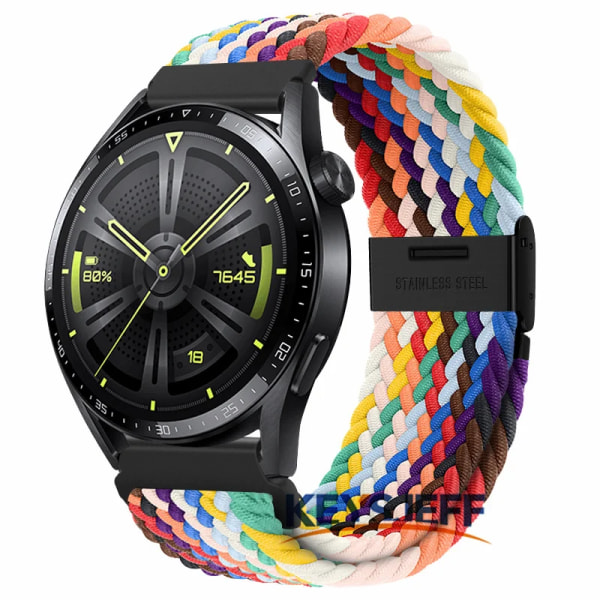 22 mm nylon Kompatibel med Galaxy Watch 3 45 mm/ Watch 46 mm, Gear S3 Frontier/Classic , Huawei Watch GT 3 46 mm flätat band 5