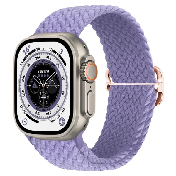 Nylon för Apple Watch Band Ultra 49mm 9 8 7 45mm 41mm Mjukt armband Bälte iWatch Series 6 5 4 SE 44mm 40mm 42mm 38mm Correa Lavender purple 42mm-44mm-45mm-49mm