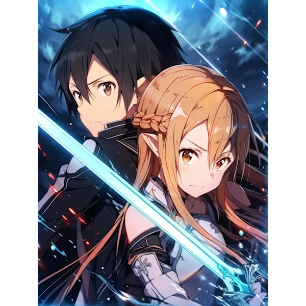 5D Japan Anime -hahmot Timanttimaalaus Sword Art Online -kuva DIY Täysi mosaiikkitimanttibrodeeraus Kristalli Kotitaidekoriste 6 Square 50x70cm