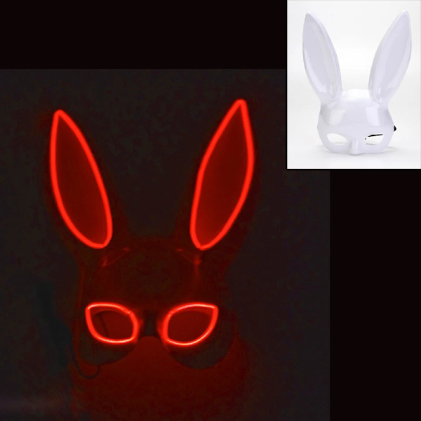 Led Sexiga Kanin Öron Mask Karneval Jul Dans Party Masquerade Cosplay Kanin Läder Mask Söt Bunny Långmask Kvinnor Type16