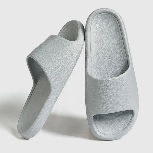 Kvinnor Sommaren Mjuka Skor Moln Tofflor Inomhus Muta Badrum Anti-Slip Slides Män Eva Beach Flip Flops Fritid Sand Toffärer C-Gray 36-37 (fit 35-36)