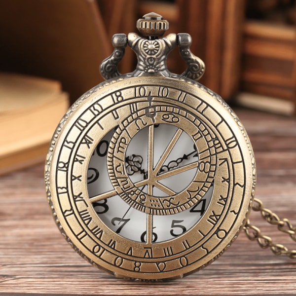 Kompass brons kvarts fickur watch halsband julklapp 1-bronze