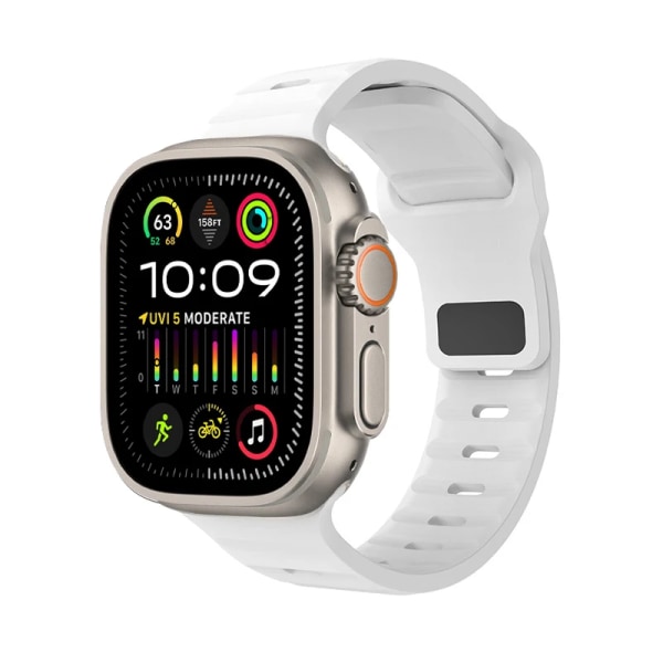 Ny originalrem för Apple Watch Ultra 49mm Sports Silikonarmband iWatch Series 9 8 7 45mm 41mm 6 5 4 3 SE2 44mm 40mm Band White 42mm 44mm 45mm 49mm