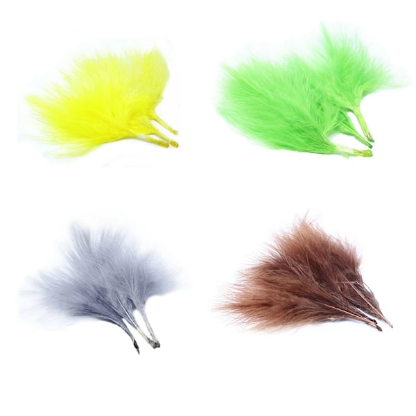 Udvalgte 20 fjer tyrkisk marabou fluebindende fjer til uldbugger lech streamer fluebindende materialer black