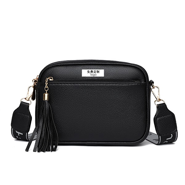 Fransk stil All-Matching Ins Niche taske 2024 sommer kvinders crossbody telefon taske vestlig stil ensfarvet Cross-Border kvast taske Black