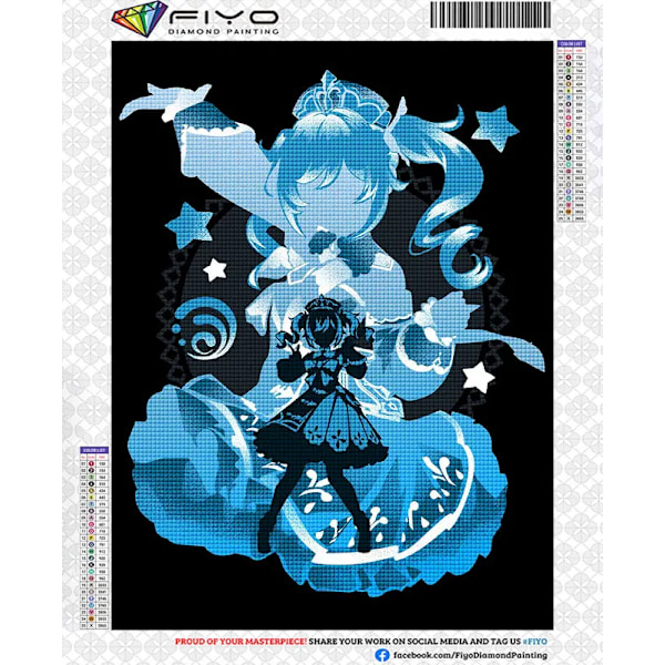 Diy 5D Diamant Målning Anime Genshin Impact Bild Mosaic Flicka Full Broderi Kors Stygn Kits Hem Konst Dekorare Innehåll BK8285 Square Drill 25x35cm