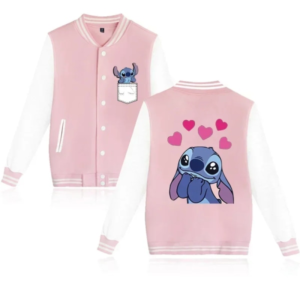 Gotisk Y2k Hoodie Lilo Stitch Baseballjacka Dam Sweatshirt Jul kawaii Jackor Streetwear Lösa Collegerockar black59002-59005 S