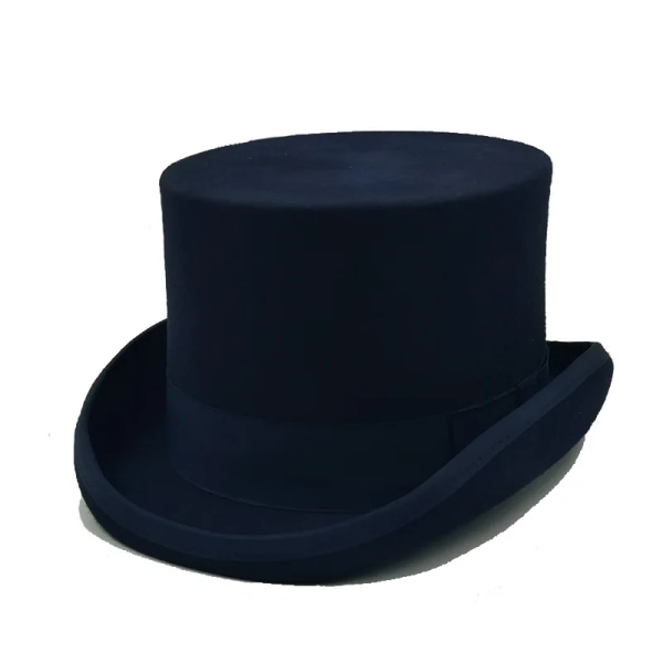 Special High Top hat Trollkarl hög hatt Prestanda Brittisk svart jazz topp hattar manliga och kvinnliga domstol gentleman platt filt hatt 16 L 58-60