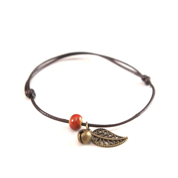 Qingge Jingdezhen Keramiska Pärlad Armband Ankel Parets Bästa Vän Bohemian Retro Första Blad Smycken Stall Flowers Orange