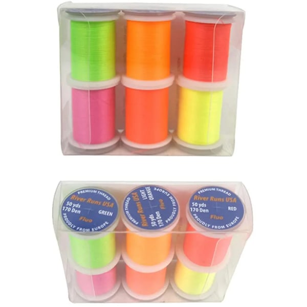 Riverruns UV Fluo Fly Bindingsgarn 150D-290D Fly Bindingsgarn til at binde fluer ørred bas nymfe fly bindingsmateriale Black 150DX17yds