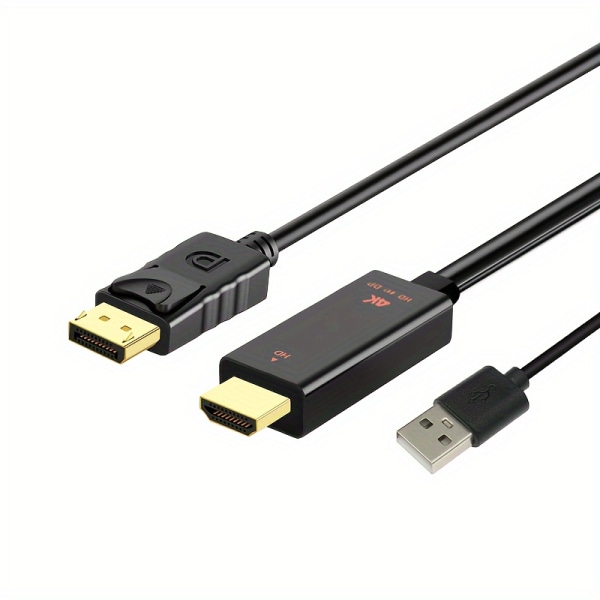 4K 60HZ kompatibel med DisplayPort 4K Adapter Converter Kabel HD till hona/han Display Port TV-kabel Anpassa video för PC PS5 Black(DP Male) <=0.5m&60HZ&4k