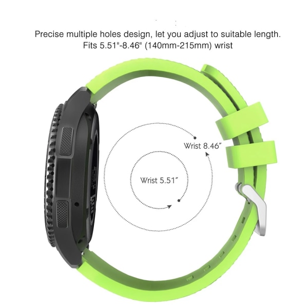 22mm mjukt silikonarmband för Samsung Galaxy Watch 3 46mm Gear S3 Huawei Watch GT GT2 46mm bekvämt armband för Amazfirt GTR 47mm ArmyGreen for Gear S3 Frontier