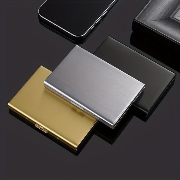 Minimalistiskt case, enfärgad hård myntväska, bärbar förvaringsväska, metallplånbok Black