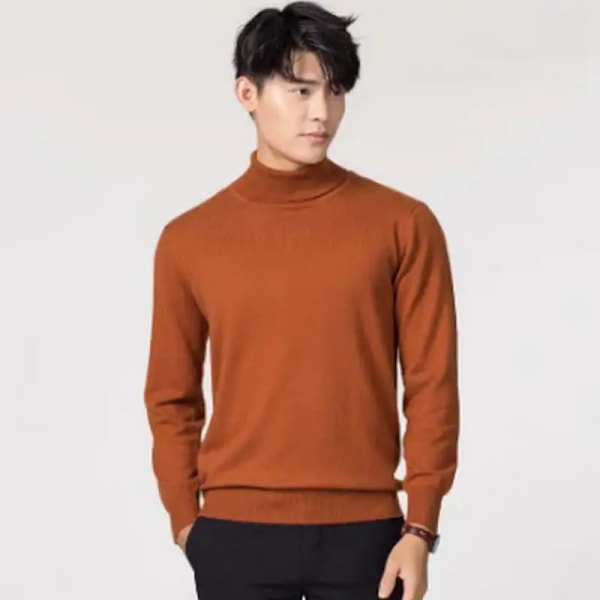 Cashmere Bomuld Bland Turtlenhals Mænd Pullovers 2024 Efterår Vinter Daglig Jumper Jersey Hombre Pull Homme Strikkede Swe Teatername wine red G XXXL