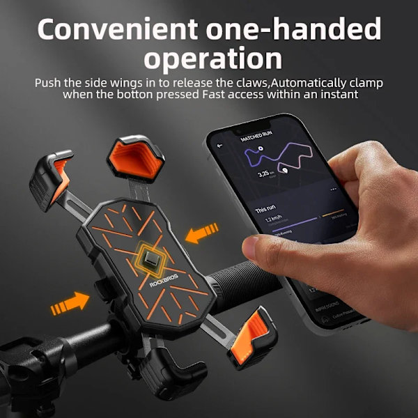 Rockbros Pyöränpuhelimenpidike 360° Näytä Universaali Pyöränpuhelimenpidike 4.5-7.2 Tuuman Matkapuhelin Iskunvaimennus Rearview mirror 01