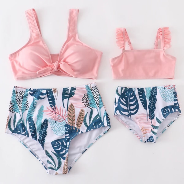 Girlymax Summer Mommy &Me Dam Rosa Toppar Print Shorts Girls Split Baddräkt Set E17-1-2 E17-4-2 girls 2t