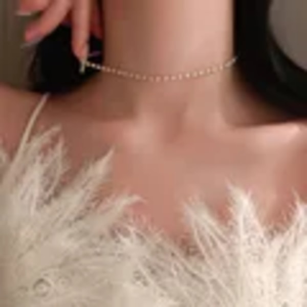 Nya pärlor Damhalsband Kpop Pärla Choker Halsband Guld Färg Goth Choker Smycken På Halsen Hänge 2023 Krage För Flicka Gold-02