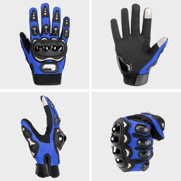 Motorcykelhandskar Sommarridning Andningshandskar Hard Knuckle Touchscreen Motorcykelhandskar Taktiska handskar för Dirt Bike Moto SU-04 Black XL