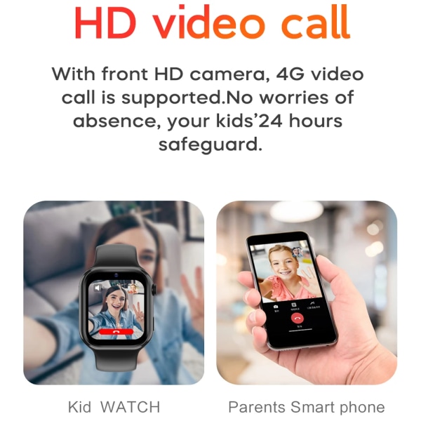 4G Kids Smart Watch Stöder LBS GPS Plats Videosamtal Watch K9 K15 K20 K26 LT31 LT36 A17 Smartwatch för barn. K15 black Asia Europe Africa