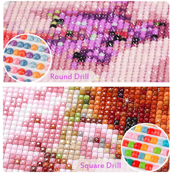 5D Diy Diamant Målning Blommor Och Djur Full Diamant Mosaic Broderi Tecknad Katt Hund Tiger Cross Stitch Kite Konst Hem Inredning FDX3627 40x50cm Round