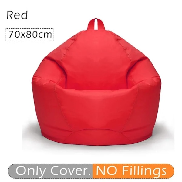 Sofföverdrag Lazy BeanBag, fåtölj utan fyllning, 420D Oxford vattentät vilstol, sittsäck, puff, soffa, tatami, vardagsrum 70x80cm red