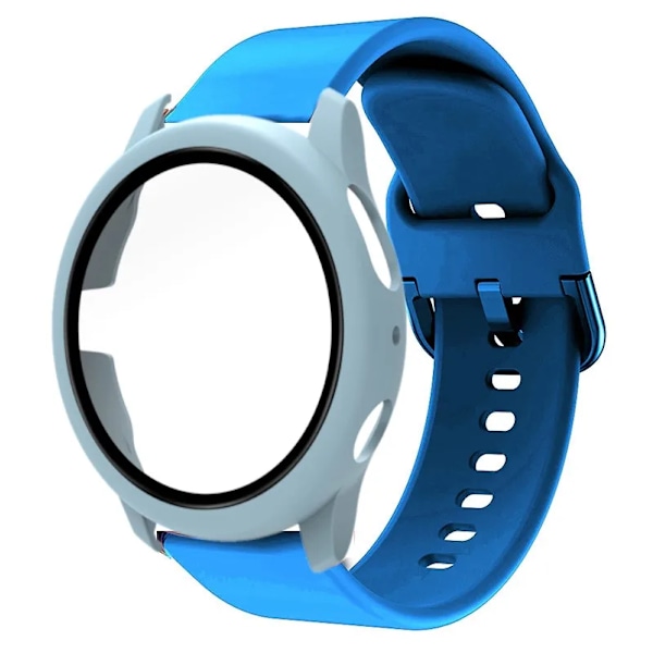 20 mm rem til Samsung Galaxy Watch 4/5/6 40 mm 44 mm rem til Galaxy Watch Active 2 40 mm 44 mm beskyttende stødabsorberende Sky Blue Galaxy Watch 6 40mm