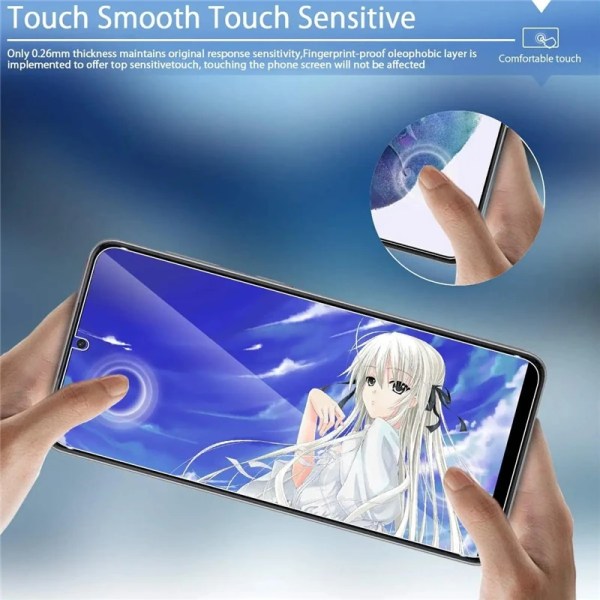 3st skärmskydd för Samsung Galaxy S24 S23 S22 S21 Ultra Plus HD härdat glas Fingeravtryckslås upp telefontillbehör cover A10 3 Pieces