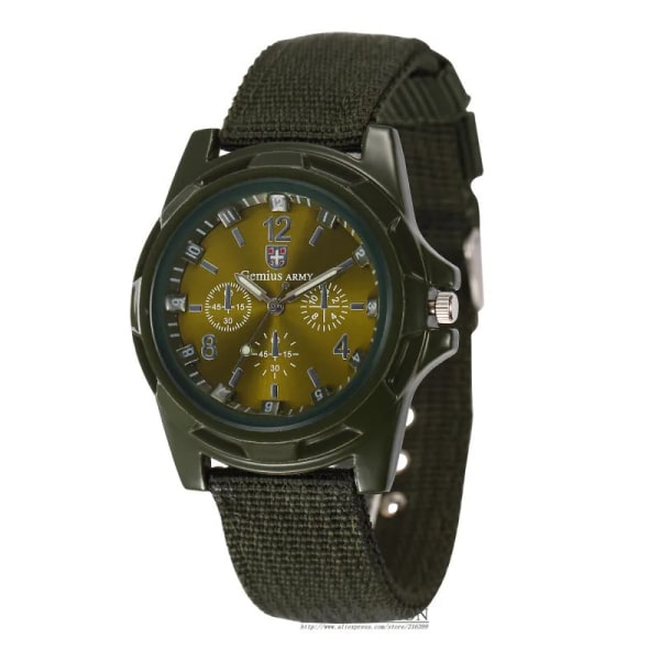 2023 Klockor Herr Topp Lyx Casual Militär Kvarts Sportarmbandsur Mjuk Nylon Band Man Watch Relogio masculino Green