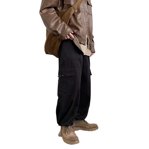 2024 Hösten Retro Brett Ben Grundläggande Stil Överaller Mäns Och Kvinnors Lös Tappered Khaki Casual Byxor Khaki XXL