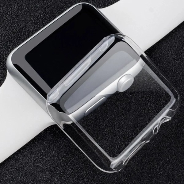 Genomskinligt case för Apple Watch 40 44MM Silikon Slim Screen Protector för IWatch Series9 8 7 6 5 4 3 SE 38 40 41 42 44 45mm Case Clear 41MM Series 789