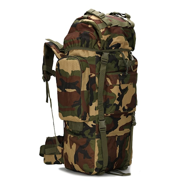 I lager 65L Stor Kapacitet Vandring Ryggsäck Utomhus Tillbehör Camping Utomhus Väska Vandring Vattentät Omslag Kamouflage Shiralee Sansha Camouflage 56-75L