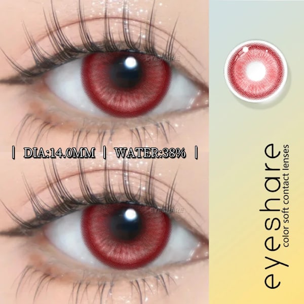 Eyeshare 1Pair Cosplay Färgade Kontaktlinser Blå Färgglada Röda Kontaktögon Anime Kontakt Gröna Linser Hallowee En Rosa Kontakter MADRID-BROWN