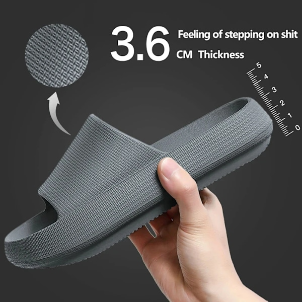 Pilvi Tossut Miehille Flip Flops Ranta Sandaalit Kylpyhuone Liukumattomat Slipsit Miehet Naiset Tossut Sisätossut Mies S Juoksee B-Dark gray 3.6cm 44-45(fit 43-44)