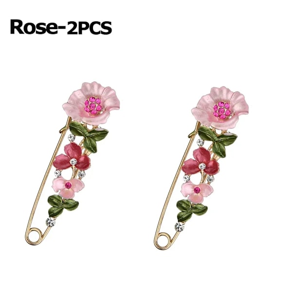 Waist Metal Flower Adjustable Tighten Invisibility Simple Decoration Couple Buckles Pants Skirts Size Change From Large To Small Rose-2PCS