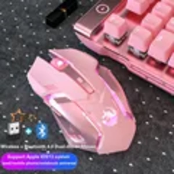 Gaming Mouse Rechargeable 2.4GWireless Bluetooth Mouse Mute Ergonomic Mouse for Computer Laptop LED Backlit Mice for IOS Android Bluetooth dual mode