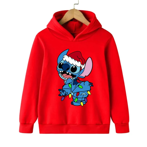 Stitch Hoodie Jul Barn Tecknade Kläder Barn Flicka Pojke Lilo and Stitch Sweatshirt Manga Hoody Baby Casual Topp 59018 160CM