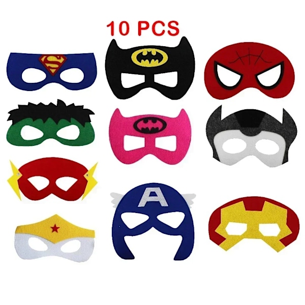 32/28/10 Pcs/Lot Halloween Superhjälte Masker Jul Födelsedagsfest Klä Upp Kostym Cosplay Mask För Barn. Barn Gynnar bianfu01