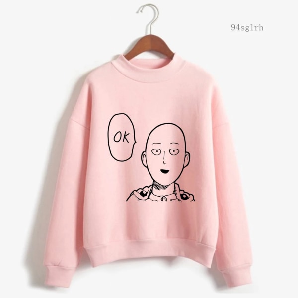 One Punch Man Saitama Sensei Kawaii Anime Grafisk Hoodie Män Rolig Tecknad Grafisk Sweatshirt Unisex Harajuku Hip Hop Streetwear 30254 M