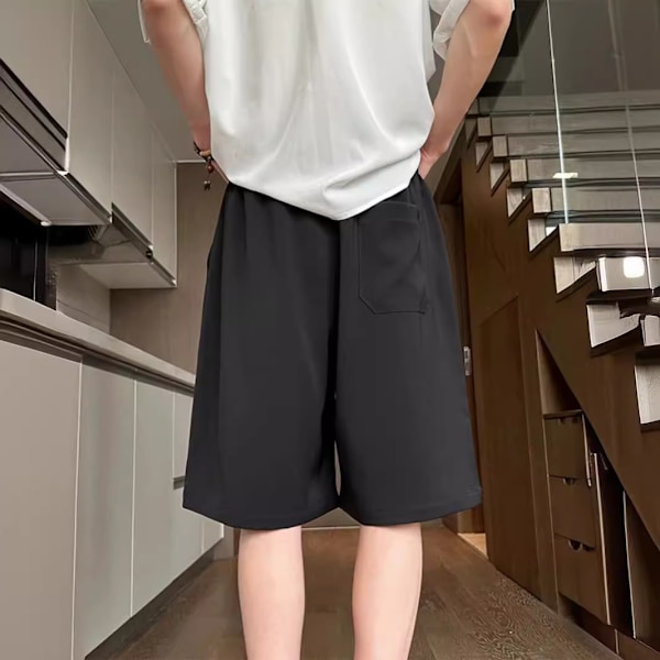 Brodeeraukset Shortsit Miehet Kesä Ohut Uusi Kiinalainen Leikkaa Housut Miehet Straight Athleisure Housut Miehet 2024 Uusi Black L