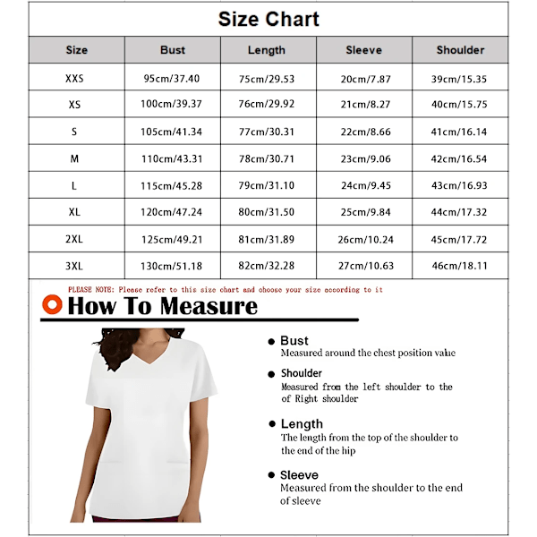 Sommer Halloween V-hals Kortærmet Pleje Medicinske Uniformer Skjorter Unisex Tee Hotel Hospital Læge Operation Scrub T-shirt HS2024XQ1144 XXXL