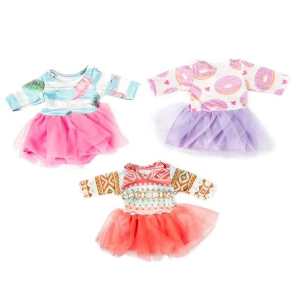 18 tum Reborn Doll Kläder Klänningar Loungewear Pyjamas Set 43cm Reborn Baby Girl Docka Kläder Accessoarer Söt Gaze Kjol Present 9