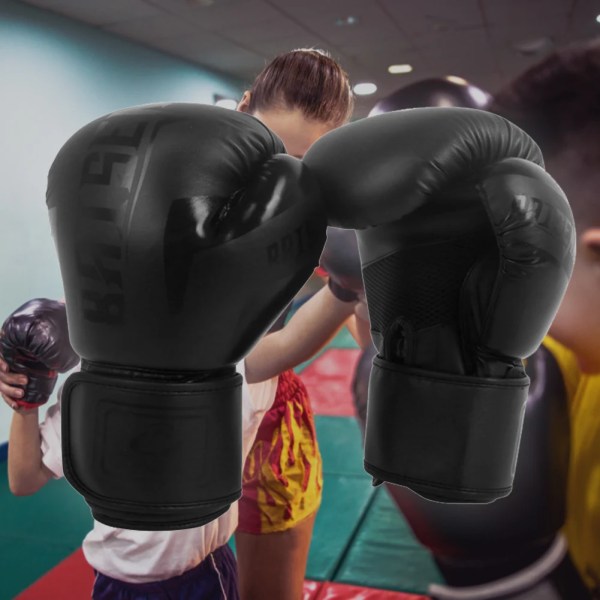 PU Läder Kickboxning Skyddshandskar Träningssparringshandskar Svampboxningsvantar Muay Thai Tävlingshandske Sporttillbehör B Adult