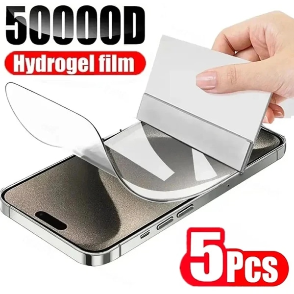 5 st cover hydrogelfilm för iPhone 15 14 11 12 13 Pro Max 7 8 14 Plus skärmskydd för iPhone 13 12 Mini X XR XS MAX For iPhone 15 Hydrogel Film