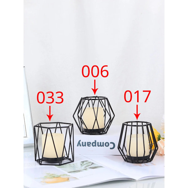 1Pc Creative Nordic Iron Art Geometric Candlestick Inomhusdekoration Aromaterapi Ljusshållare Romantisk Borddekoration 1pc 033