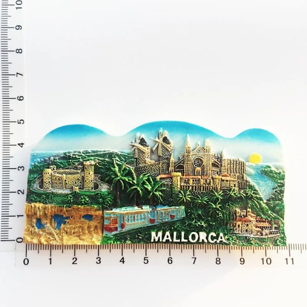 Europa Spanien Mallorca 3D Kylskåpsmagneter Turist Souvenir Dekoration Artiklar Hantverk Magnetisk Kylskåp Samling Gåvor ES-GH31015