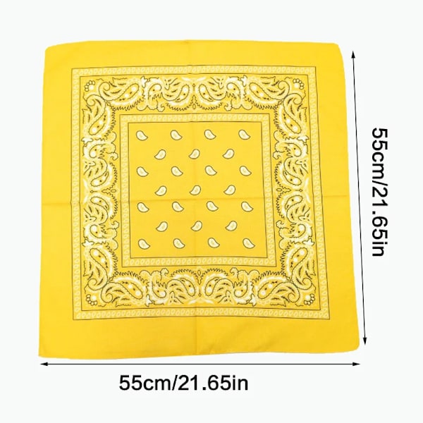 Bomull Multifunktion Paisley Bandana Headscarf Cashew Blomma Scarf Hip Hop Huvudband Square Scarf Näsduk För Kvinnor Män 23